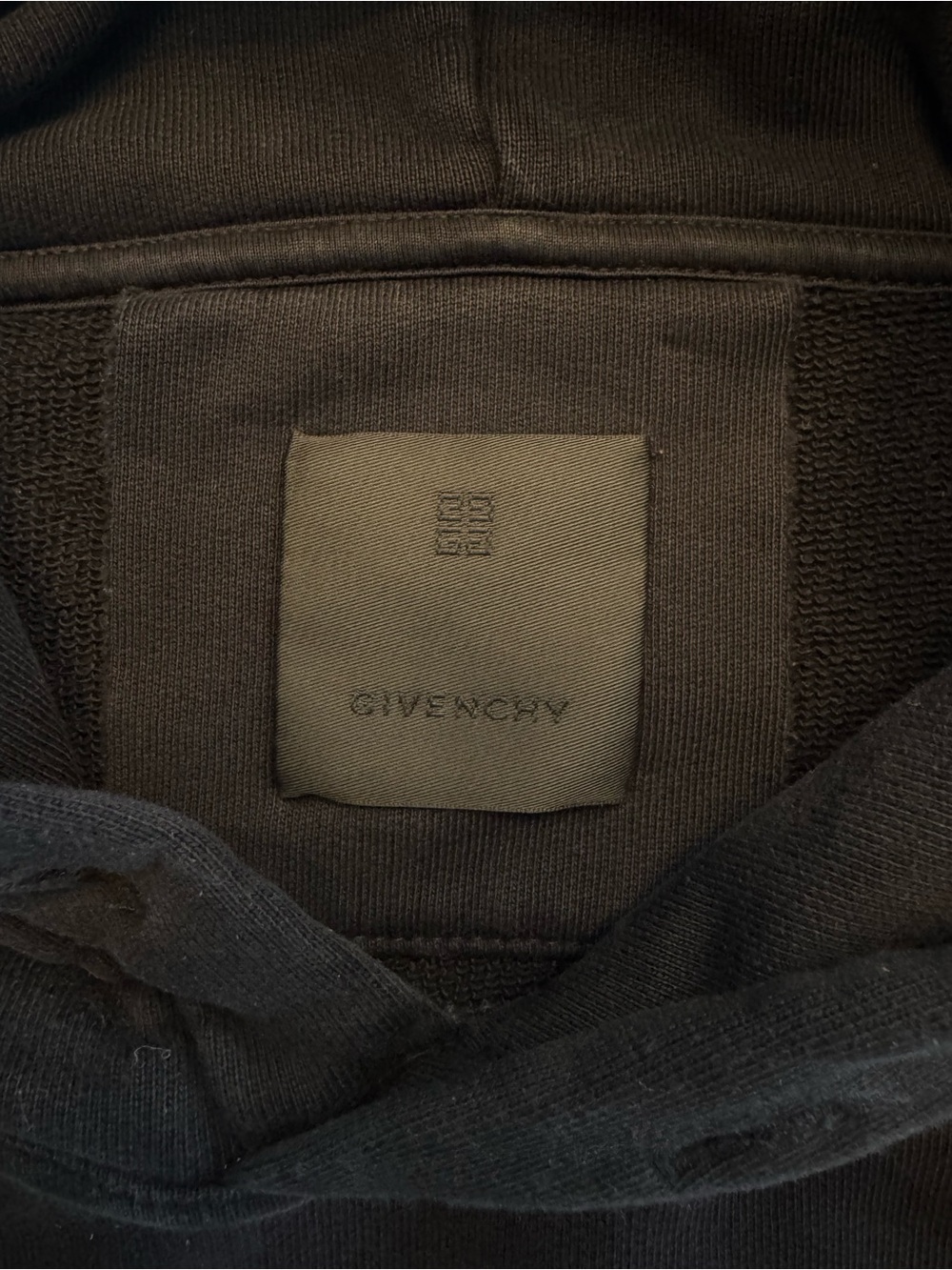 Givenchy Archetype Curved Logo Hoodie Black Cotton Fleece Size XL - Picture 4 of 12